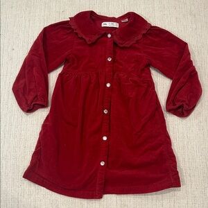 Corduroy Red Kids Dress